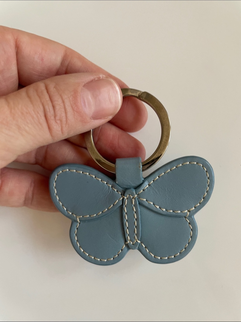 COACH Vintage Blue Leather Butterfly Keychain - Picture 6 of 9